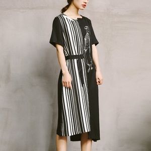NSTL asymmetrical dress with belt.